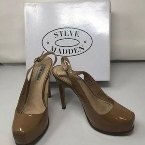 Steve Madden Tan Patent Leather Slingback